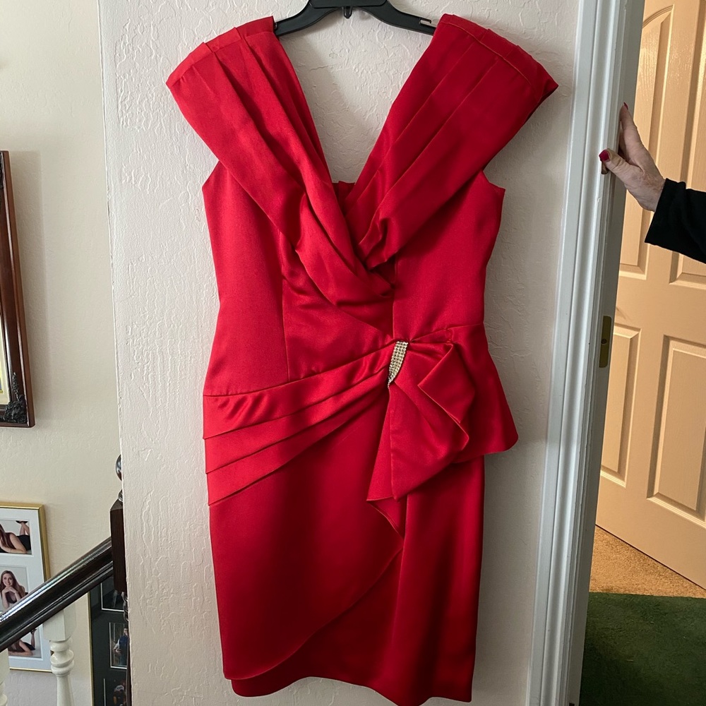 Karen Okada Red Dress Size 16